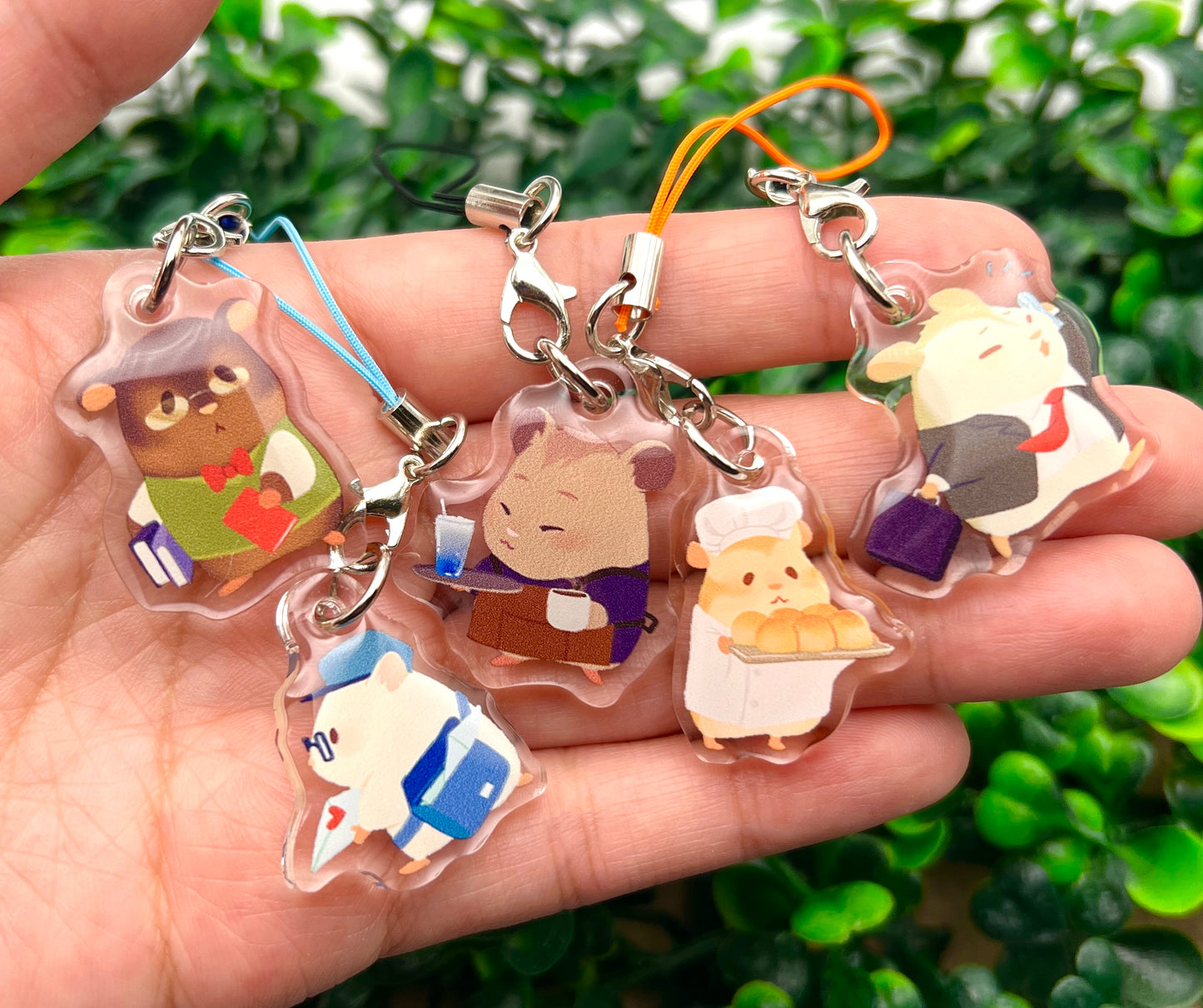Hamsters with Jobs Phone Charms
