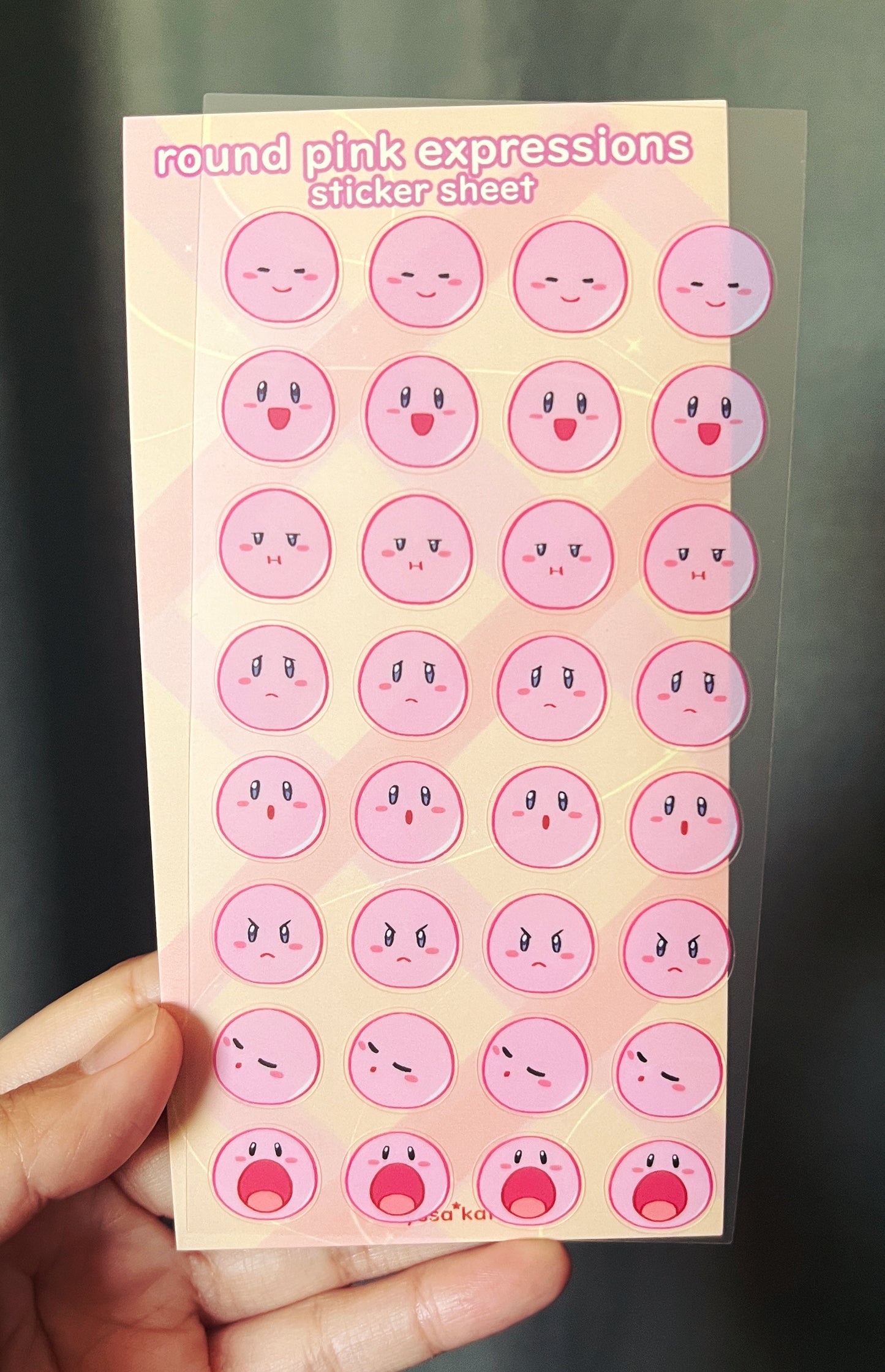 Round Pink Expressions Sticker Sheets
