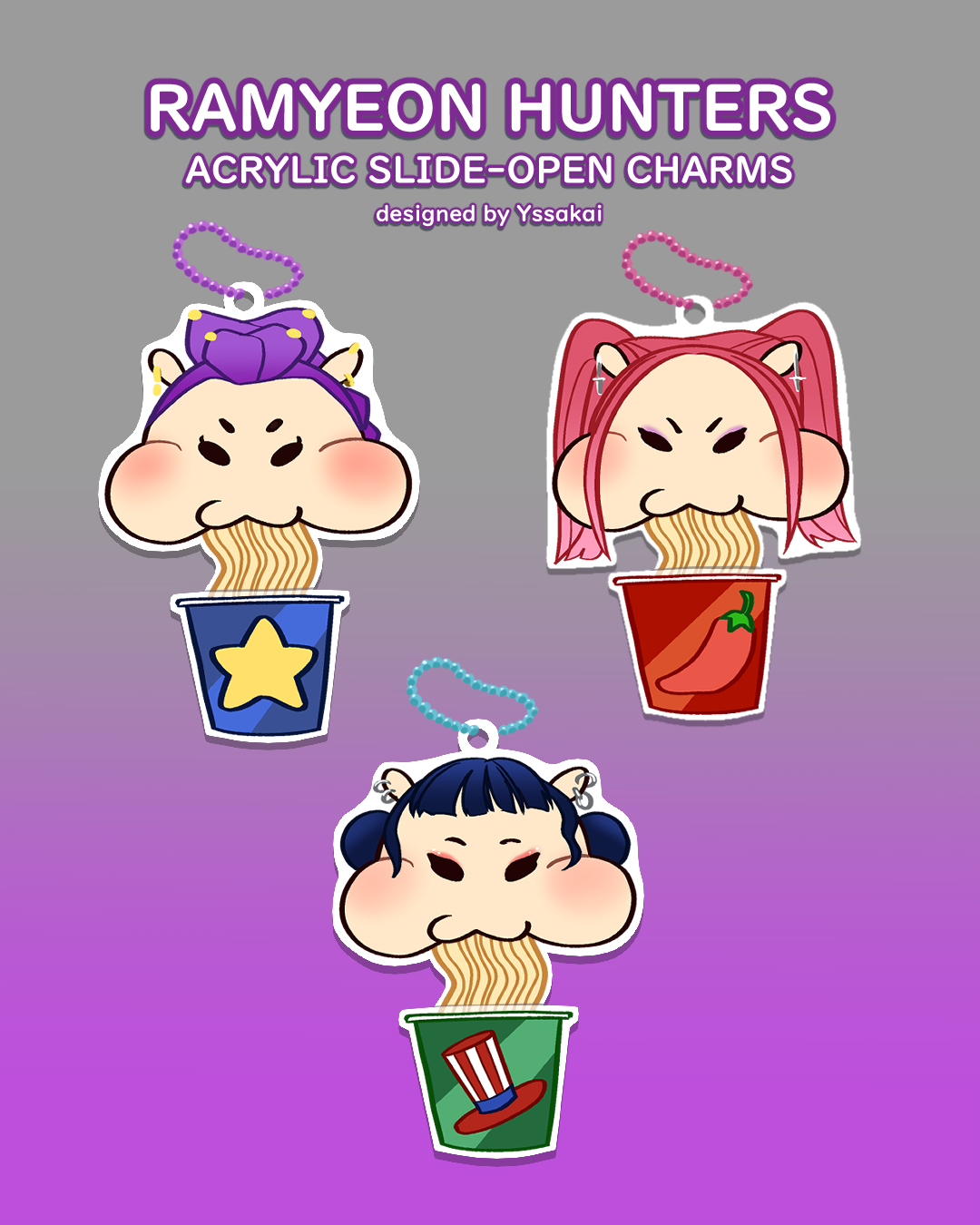 Ramyeon Hunters Slide Charms
