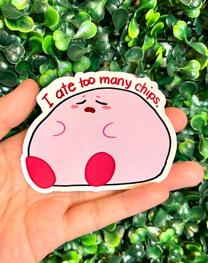 I've Eaten Too Many Chips Kirby Sticker