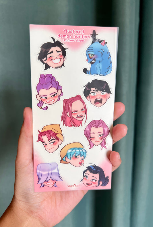 Flustered Demon Hunters Sticker Sheet