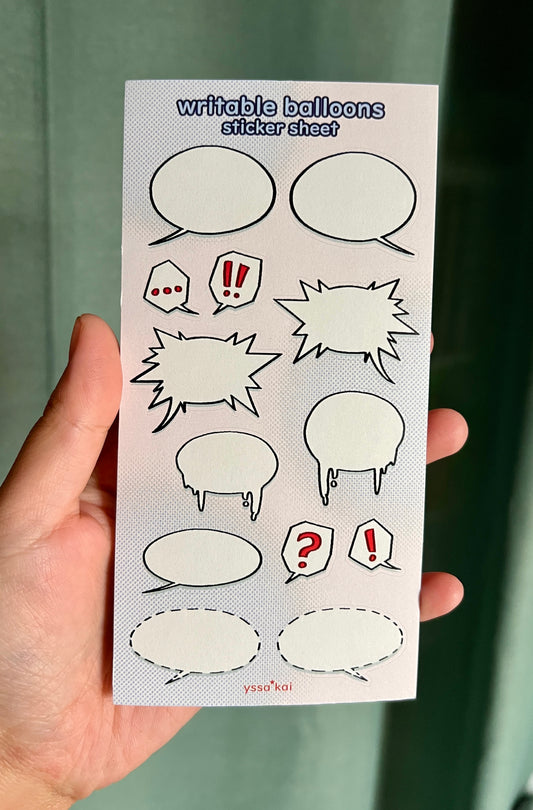 Writable Balloons Sticker Sheet
