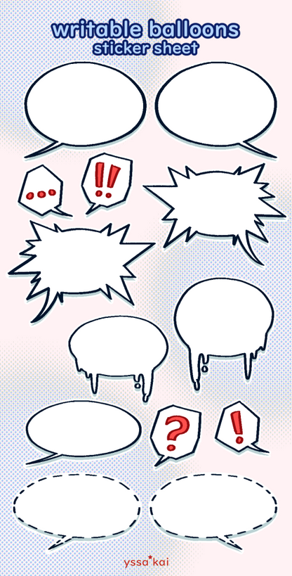 Writable Balloons Sticker Sheet